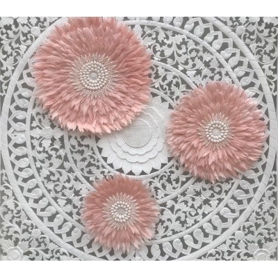 NEW! JUJU HAT SWAN FEATHERS & SHELL WALL FEATURE, AQUA, PINK, WHITE OR SOFT GREY   222870614956